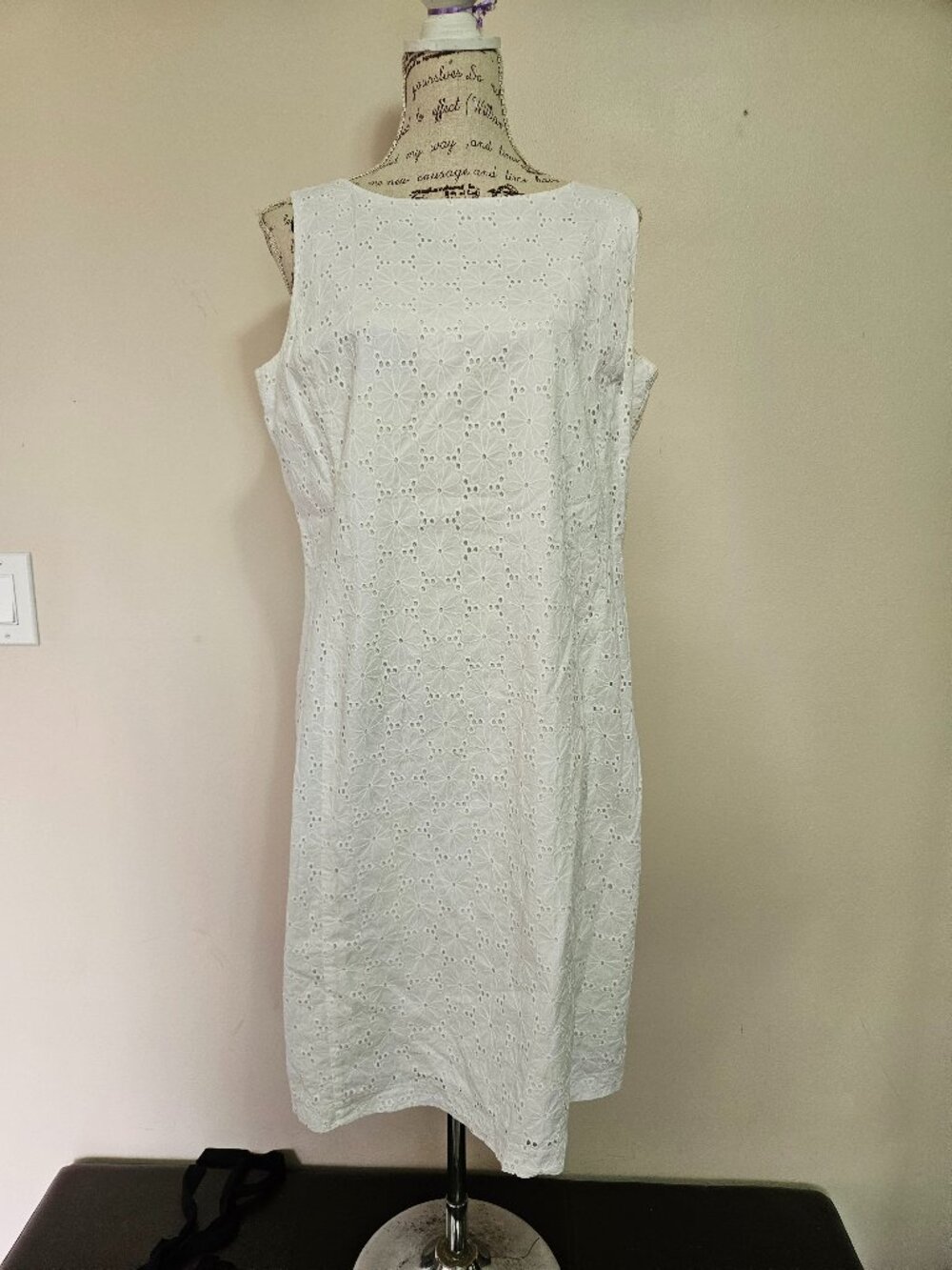 White Eyelet Sheath Dress